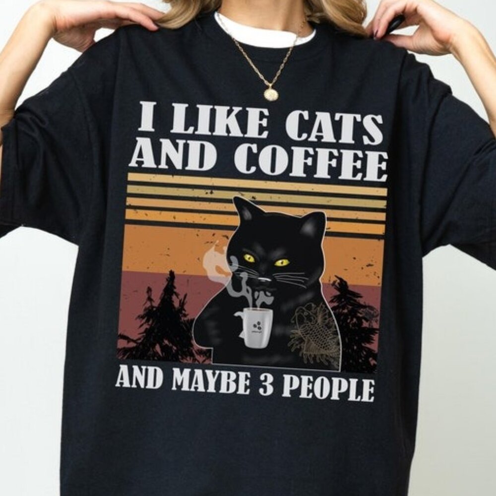 I Like Cats And Coffee Shirt